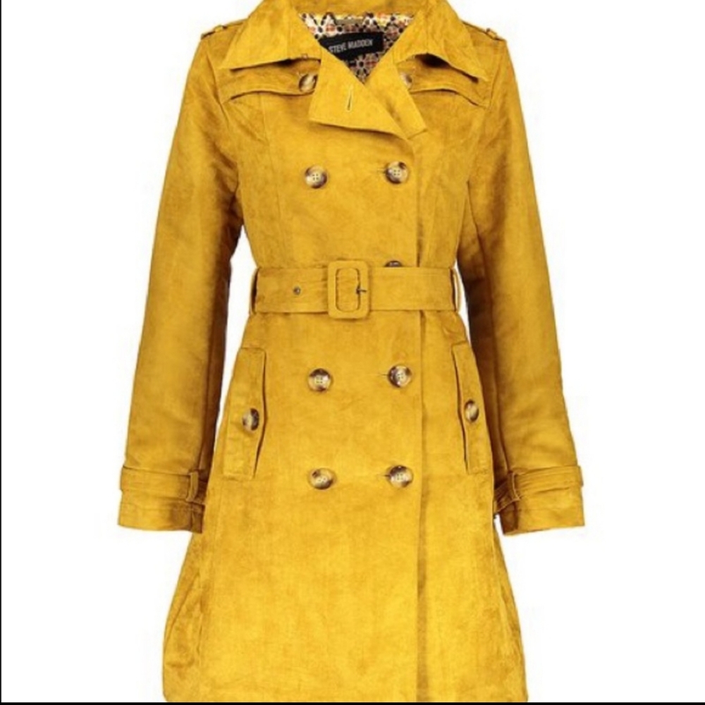 Steve Madden Trench Coat Faux Suede Jacket